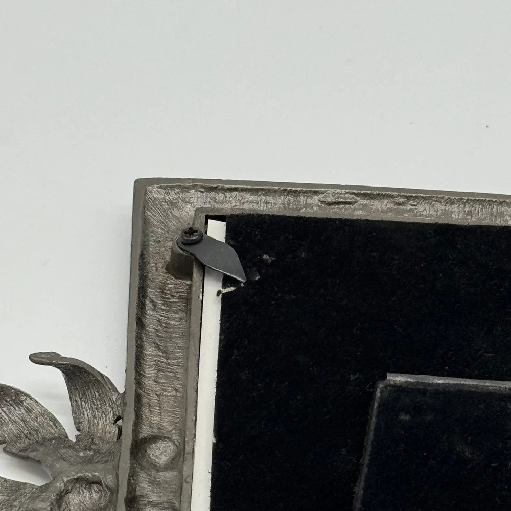 Louisburg Square Jeweled Picture Frame Burgundy Enamel Flamingo Palm Tree 6x8